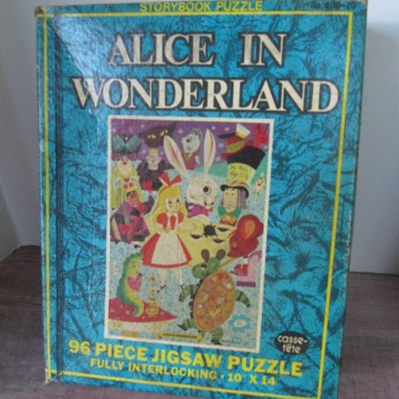 Puzzle Alice in Wonderland Home decor Vintage mad hatter Vtg Puzzles games - Picture 1 of 4